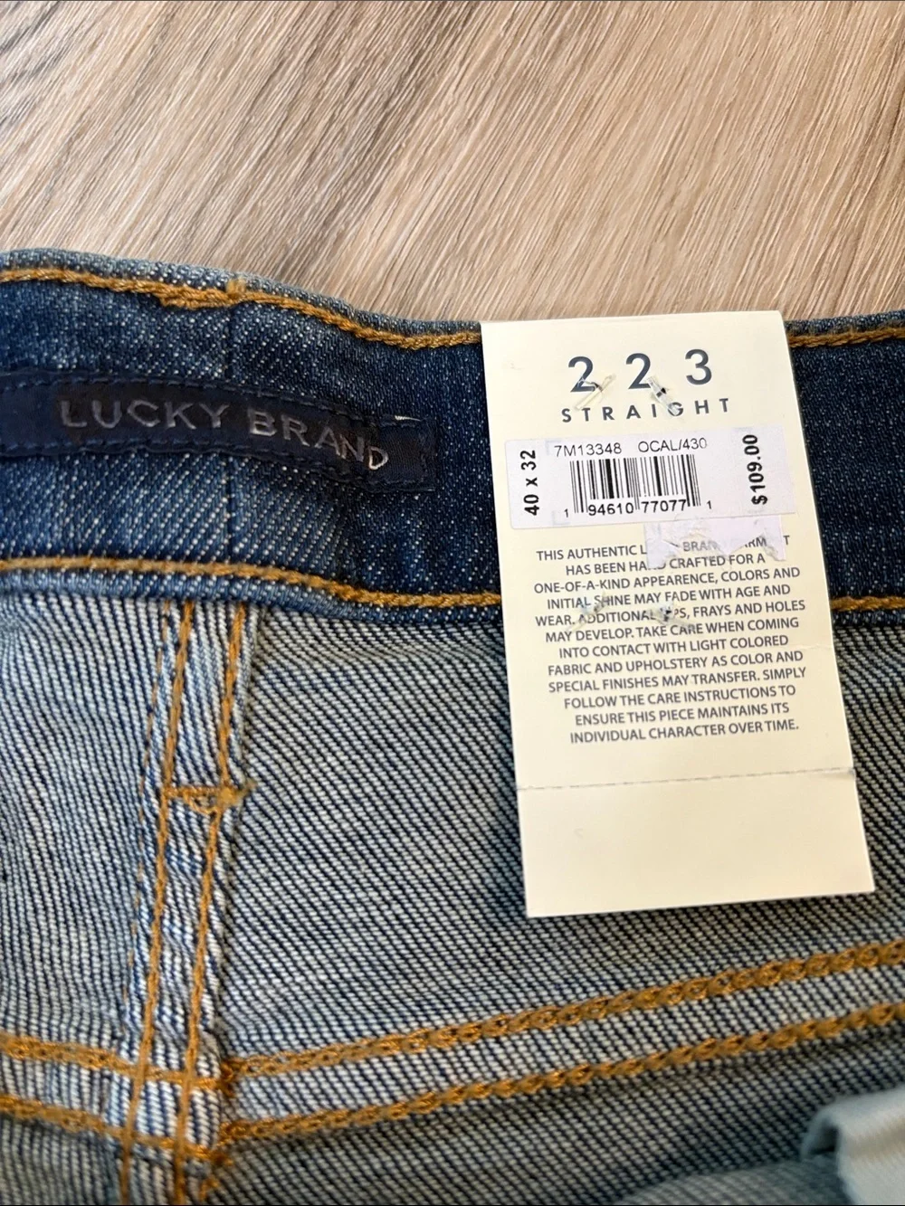 NEW WITH TAGS Lucky Brand 223 Straight Fit Jeans 40x32 blue denim casual classic